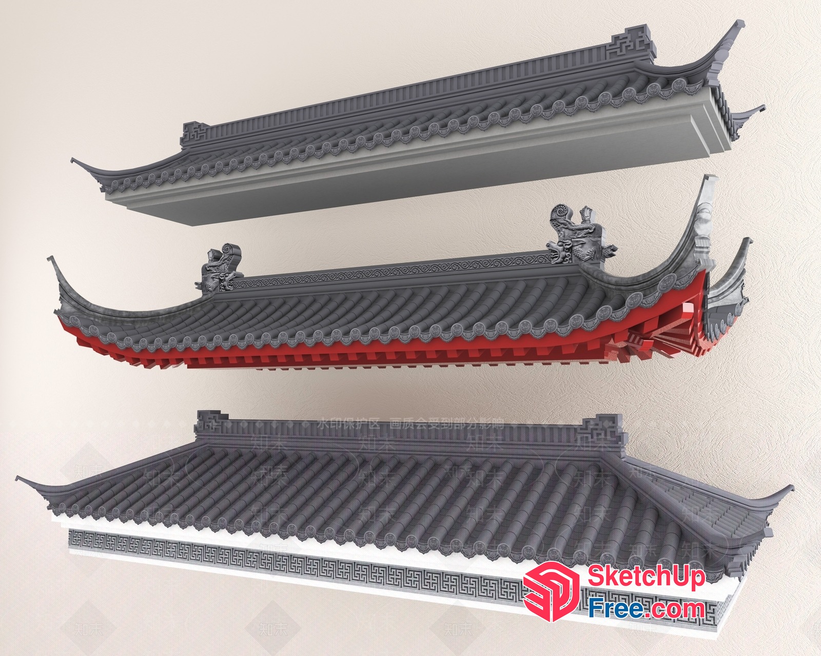 Ornate Roof Synthesis Design 3D SketchUp File