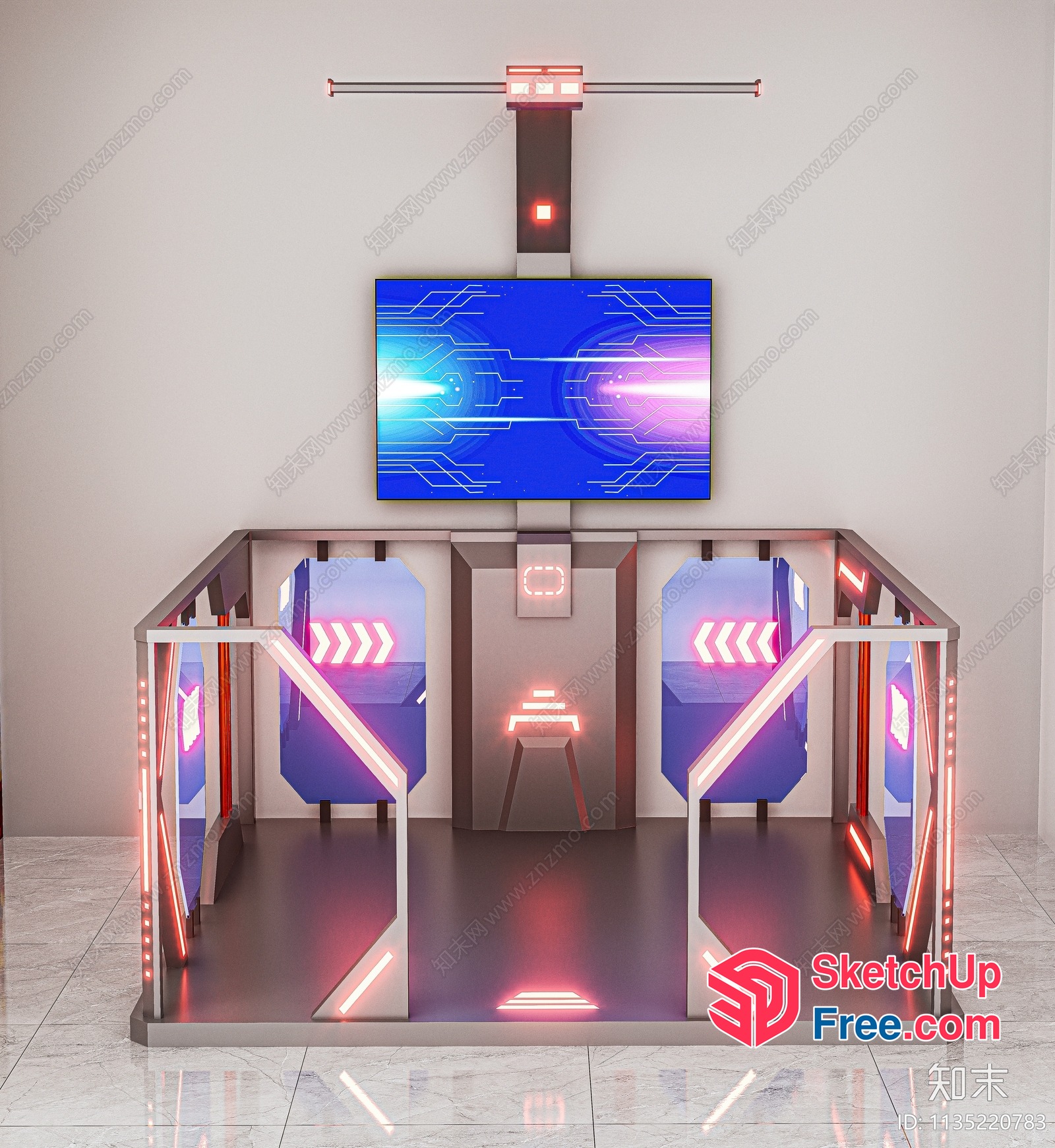 Futuristic Sci-Fi Game Room 3D SketchUp File