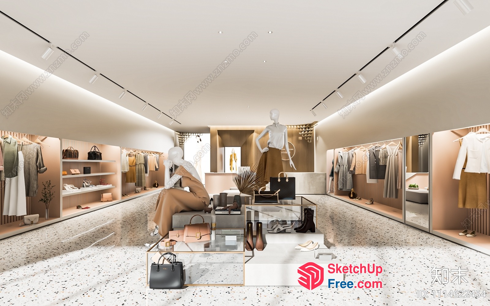 Modern Minimalist Clothing Store Interior Design 3D SketchUp File