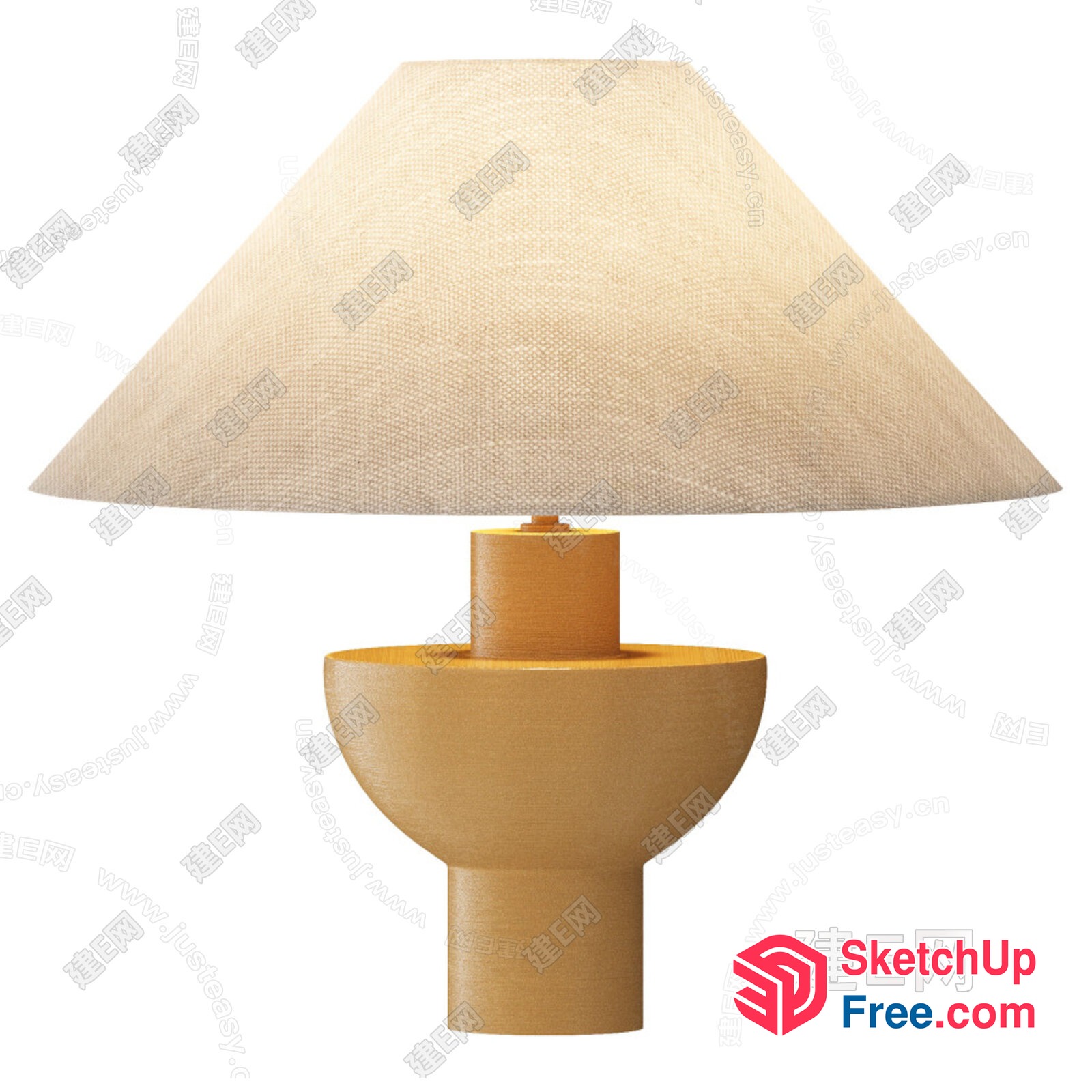 Modern Table Lamp With Textured Shade 3D SketchUp File