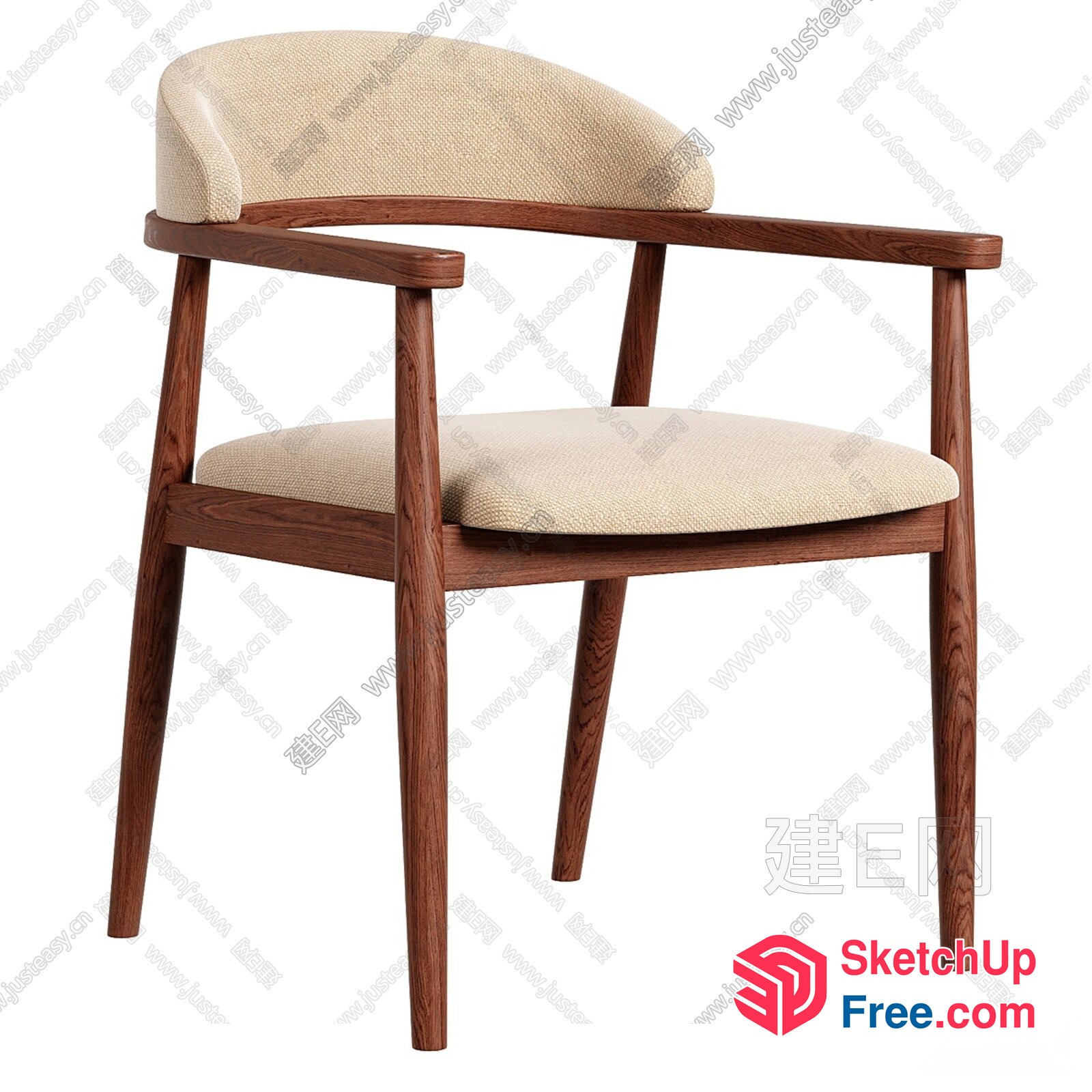 Classic Mid-Century Modern Minimalist Armchair 3D SketchUp File