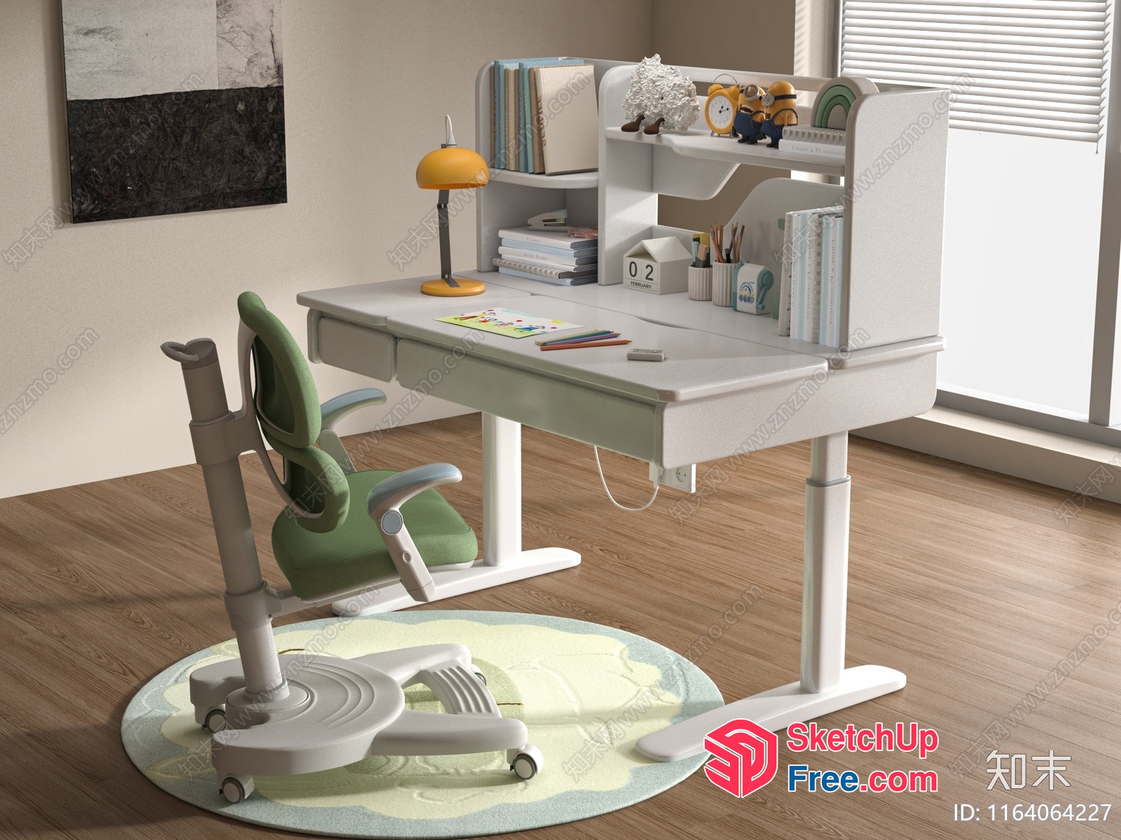 Modern Minimalist Home Office Interior 3D SketchUp File