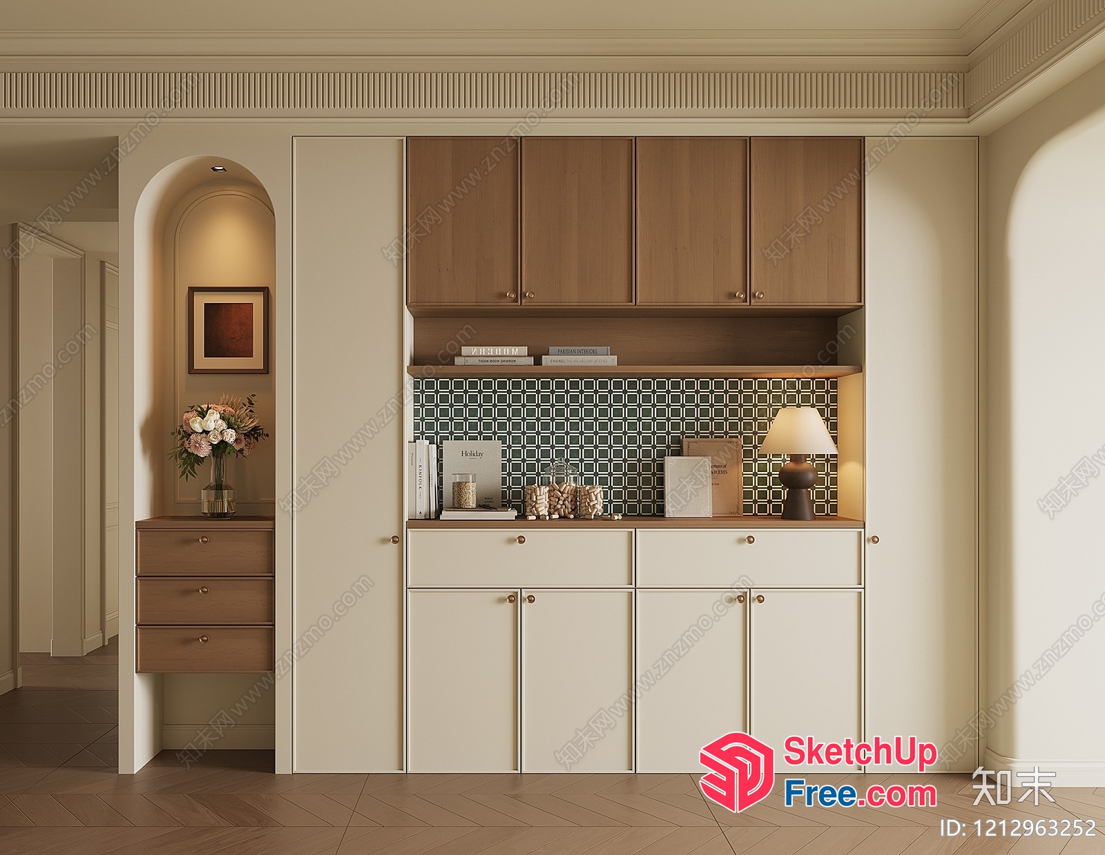 Decorative Shelf And Cabinet Set In Classic Moulding Style 3D SketchUp File