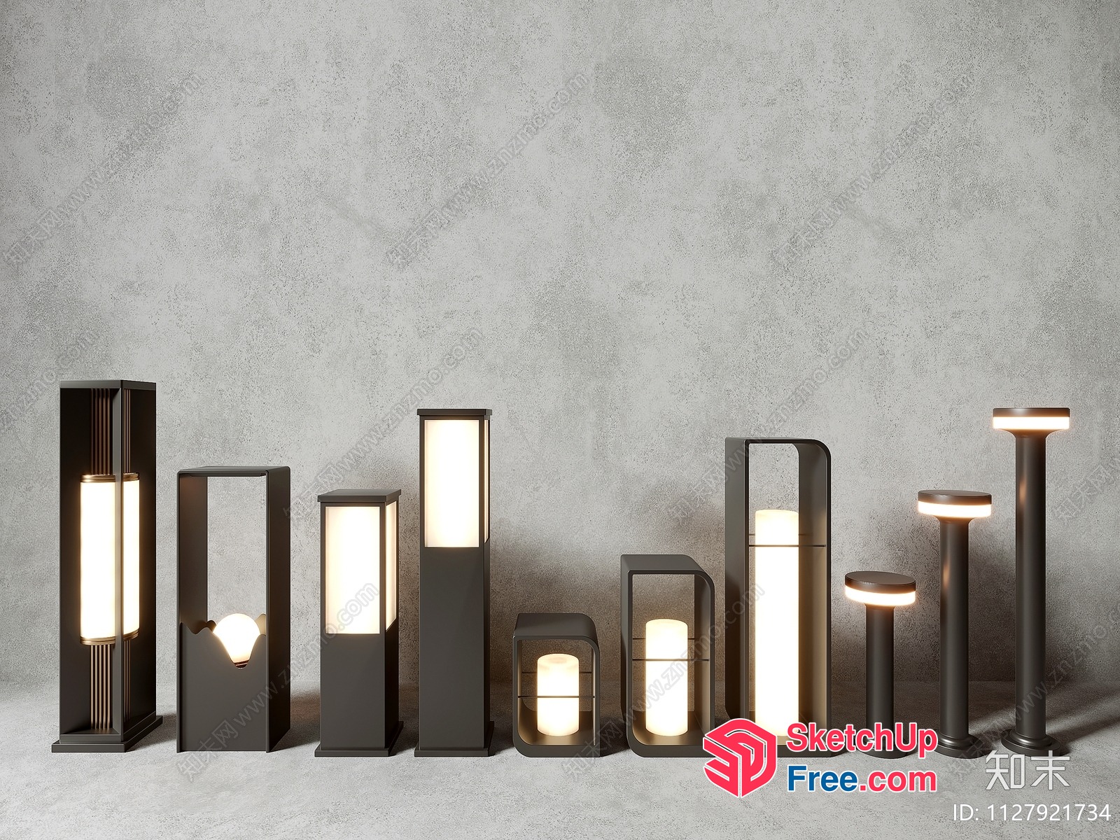 Modern Lamps In Various Shapes And Sizes 3D SketchUp File