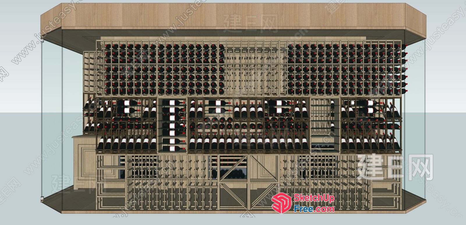 Large Wine Storage Rack 3D SketchUp File