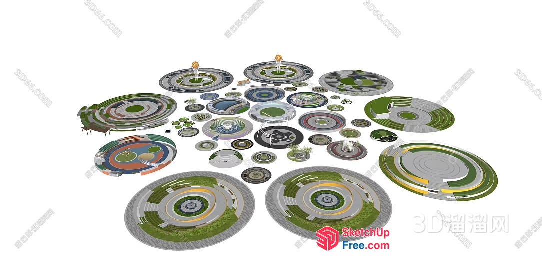 Circular Patterns In Various Sizes And Colors 3D SketchUp File