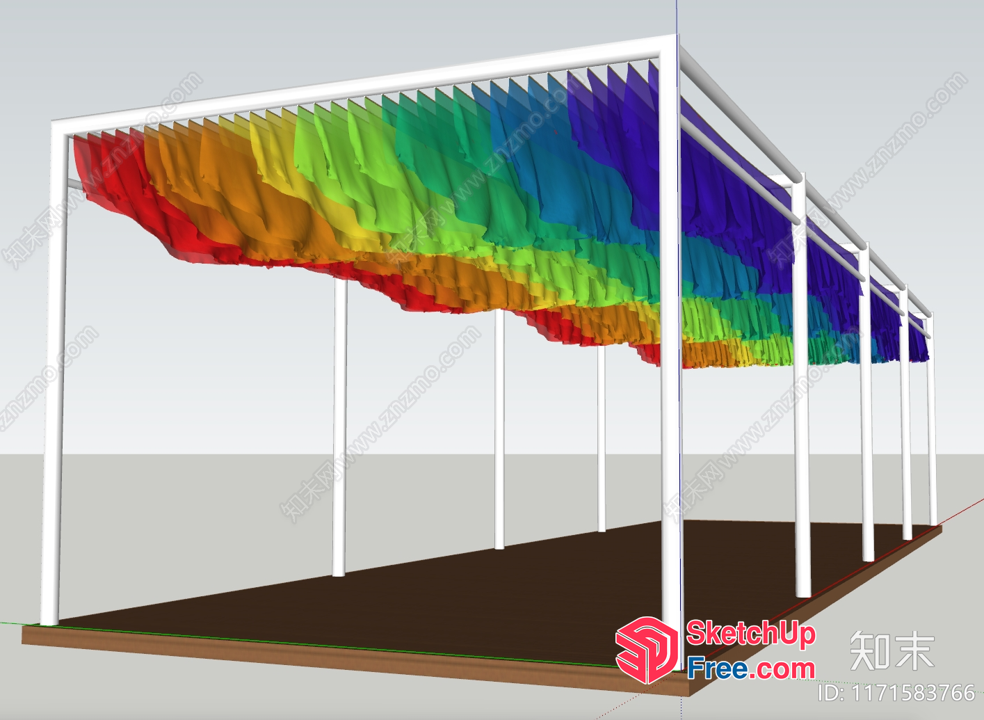 Colorful Rainbow Curtain - Exterior Decor 3D SketchUp File