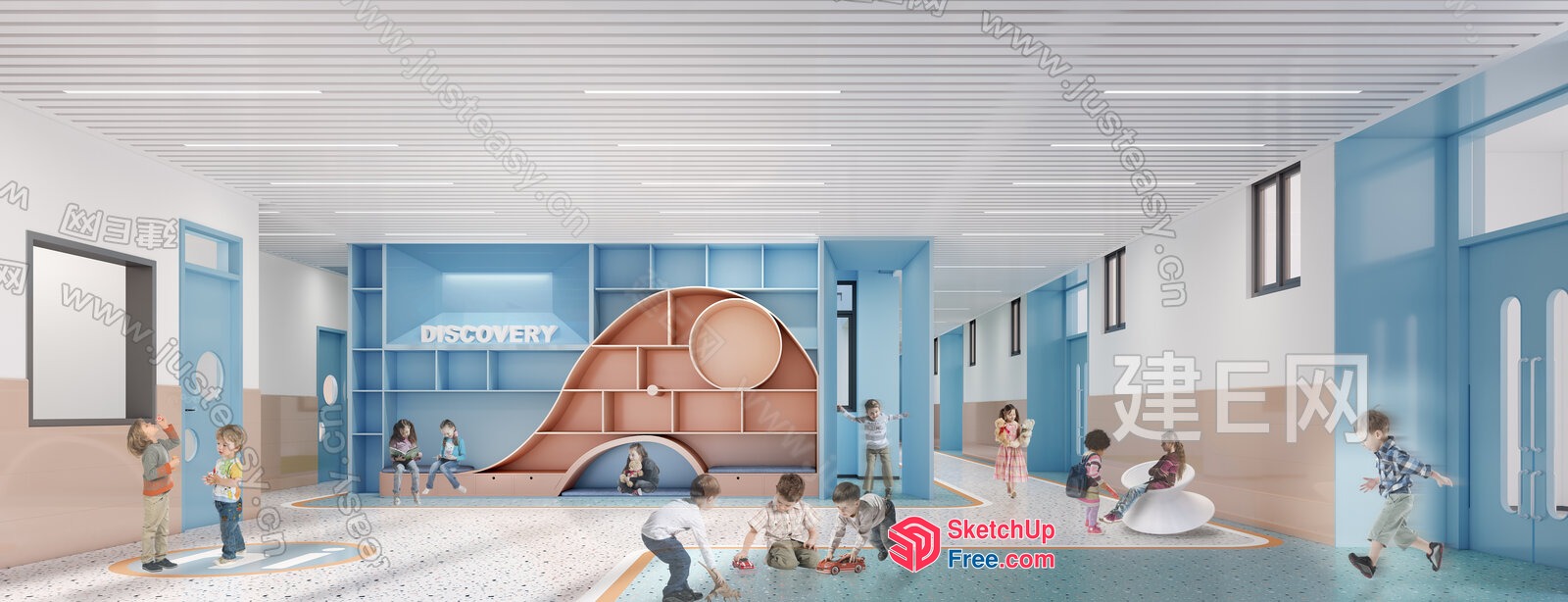 Modern Children'S Play Area With Unique Discovery-Themed Decor 3D SketchUp File