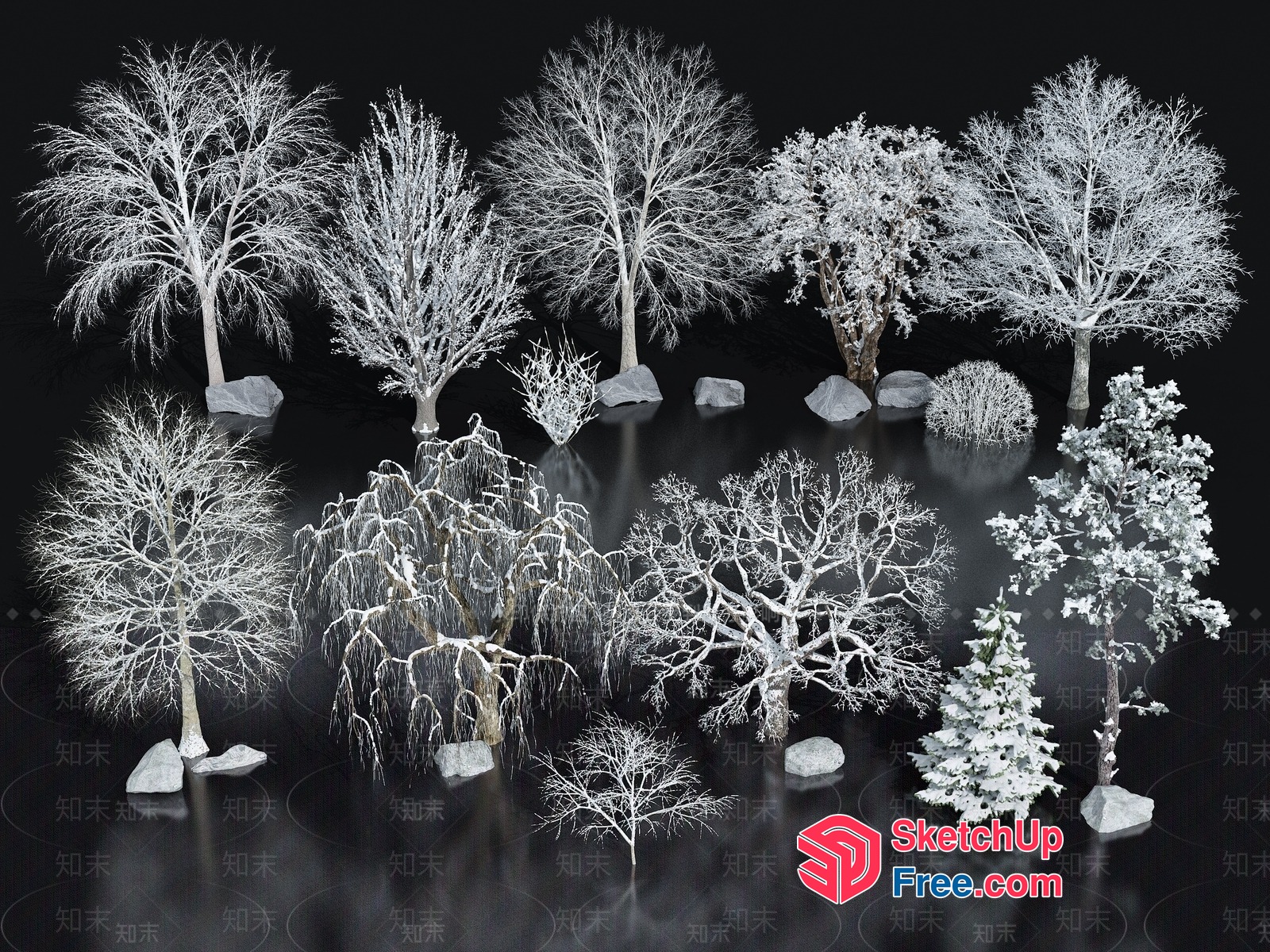 Winter Wonderland Forest Collection 3D SketchUp File
