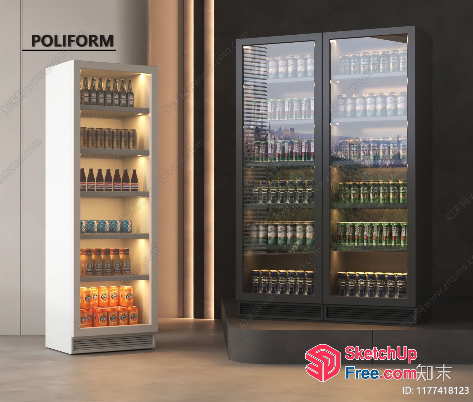 Modern Beverage Display Furniture 3D SketchUp File