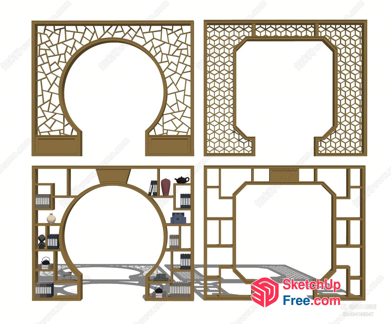 Decorative Gold Geometric Patterns 3D SketchUp File
