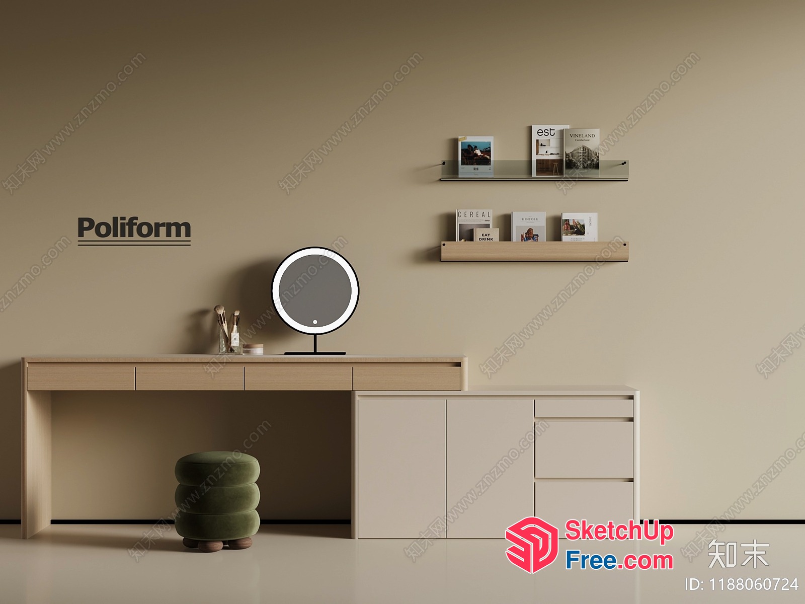 Modern Minimalist Creamy Style Interior Design 3D SketchUp File