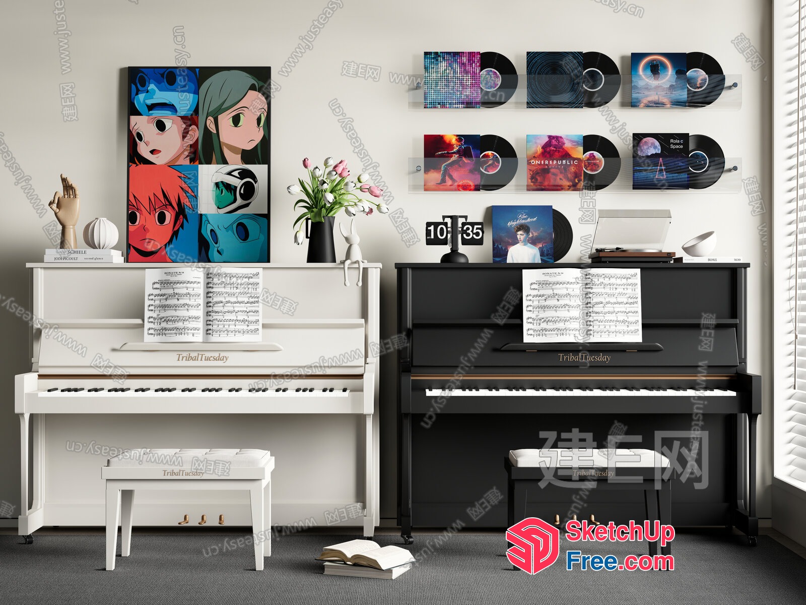 Vibrant Modern Music Room 3D SketchUp File