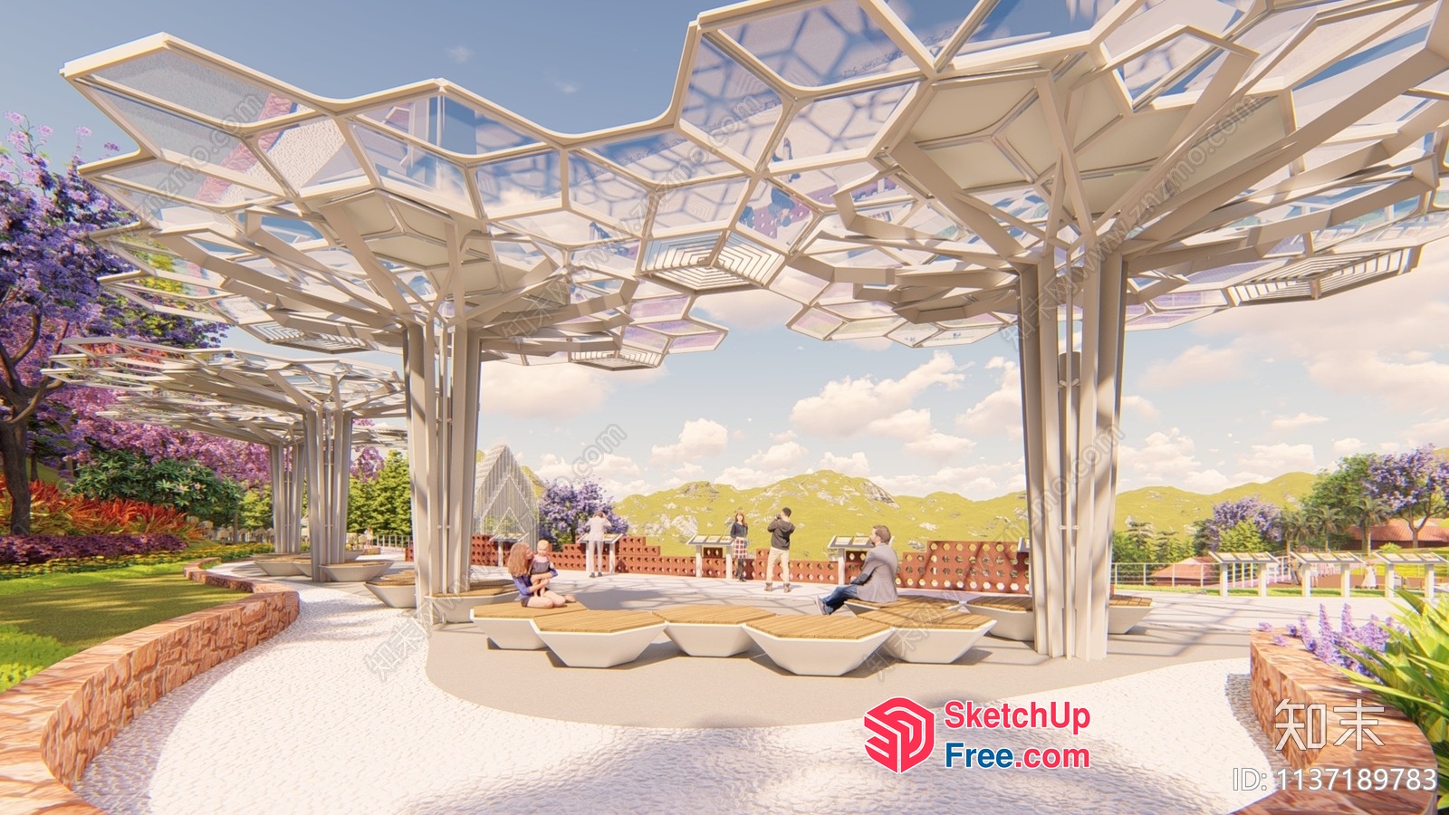 Glass Curtain Wall Pavilion 3D SketchUp File