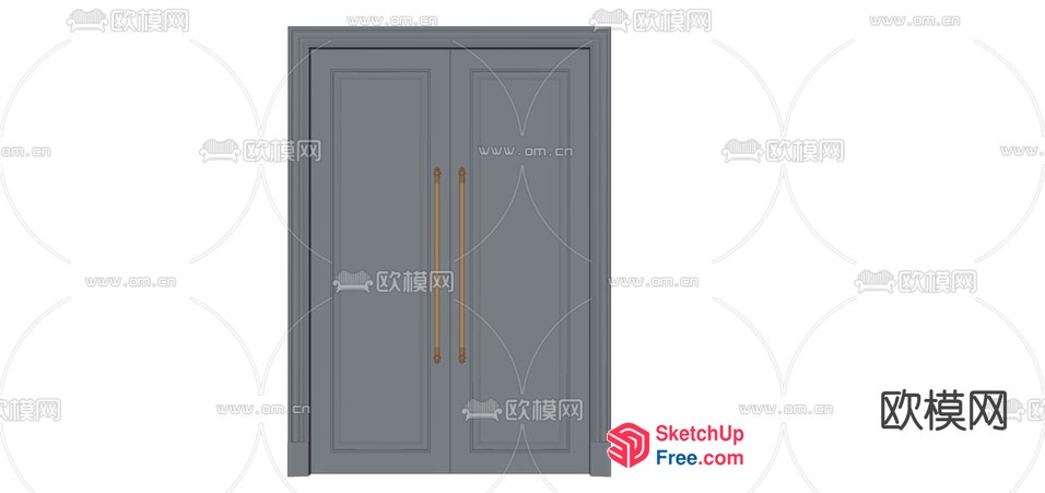 Double Door With Long Handles 3D SketchUp File