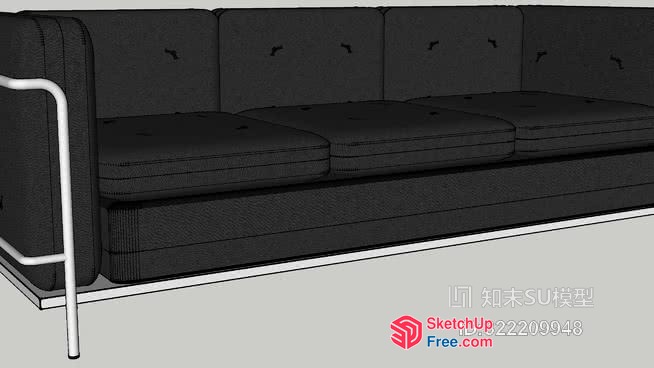 Black And White Sofa With A Modern Design 3D SketchUp File