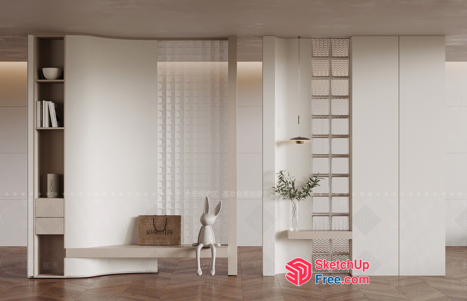 Modern Minimalist Japanese Style Interior Design 3D SketchUp File