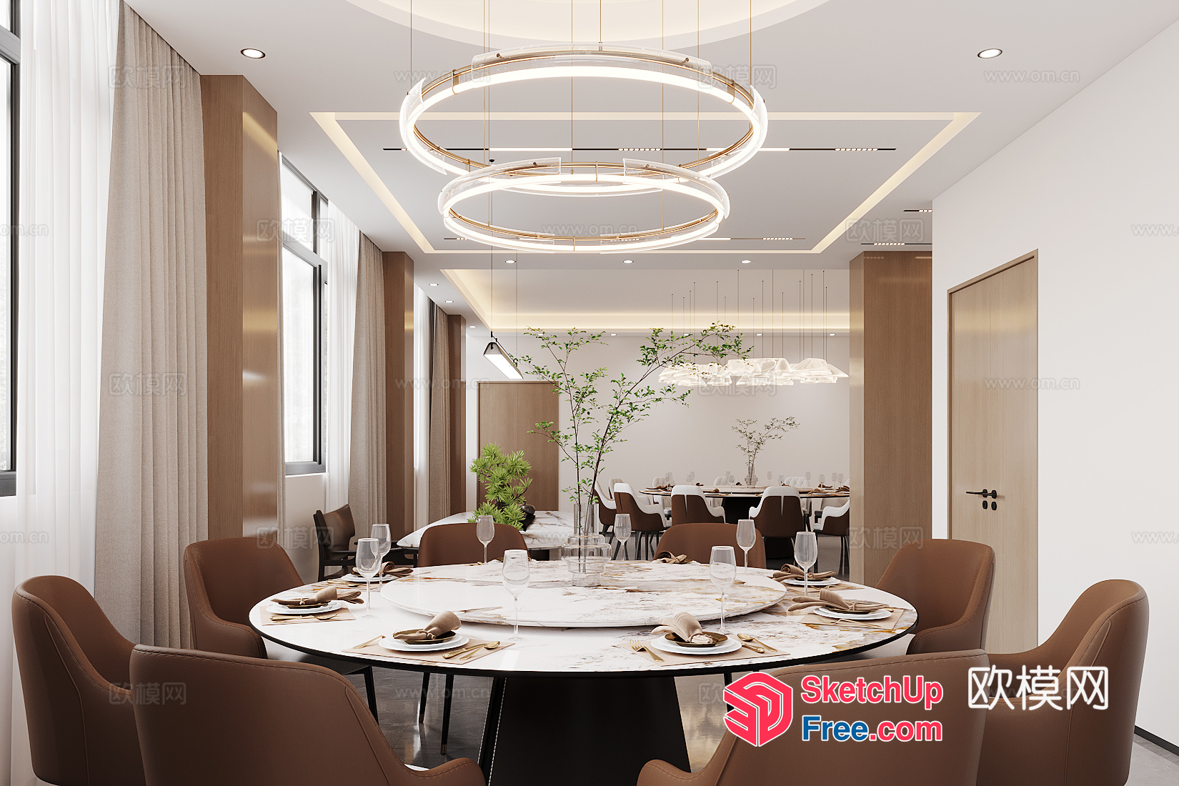 Elegant Modern Dining Room Interior Design 3D SketchUp File