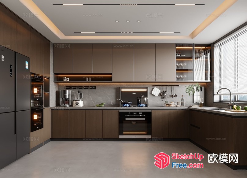 Modern Kitchen With Sleek Appliances And Natural Light 3D SketchUp File