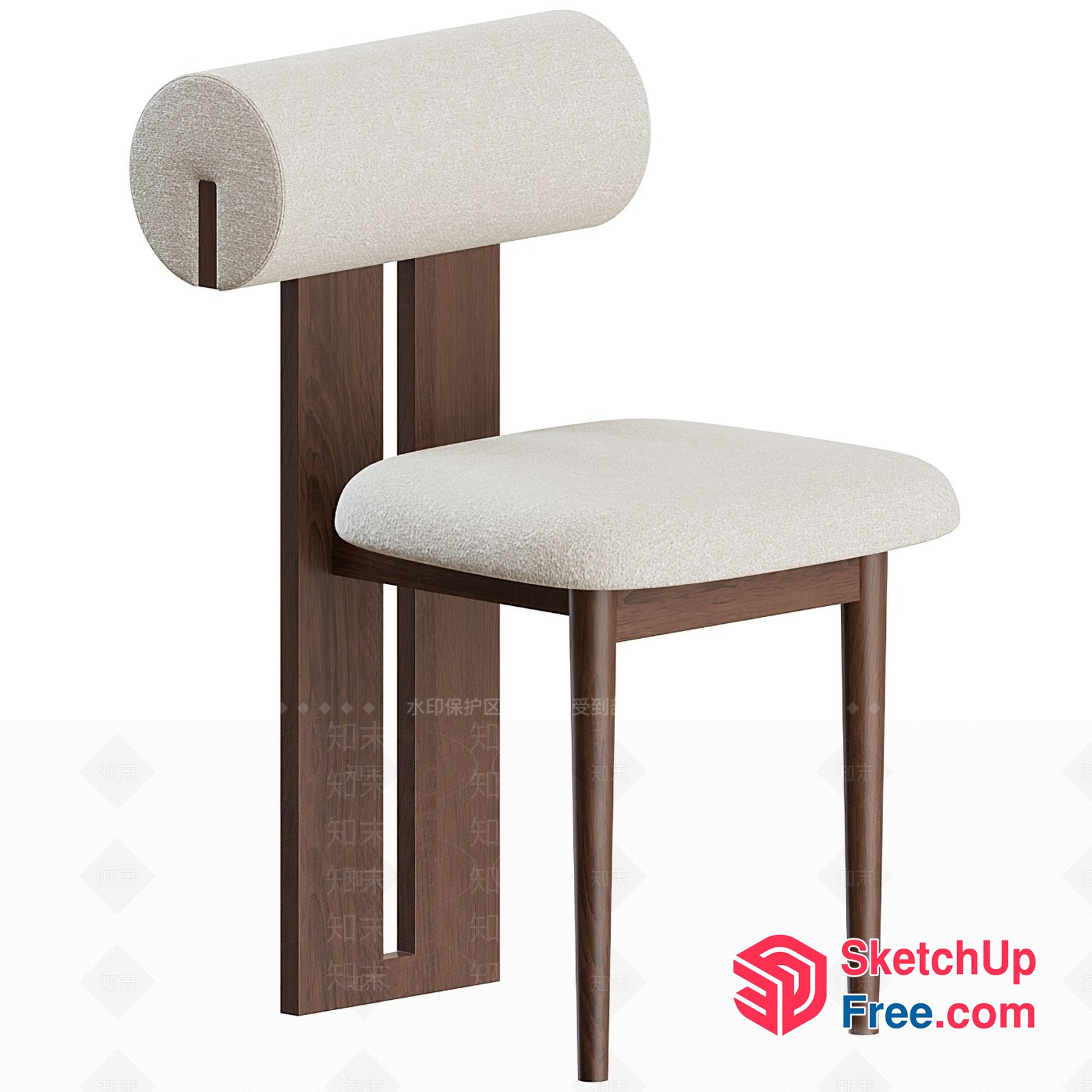 Modern Minimalist Chair With Upholstered Seat And Backrest 3D SketchUp File