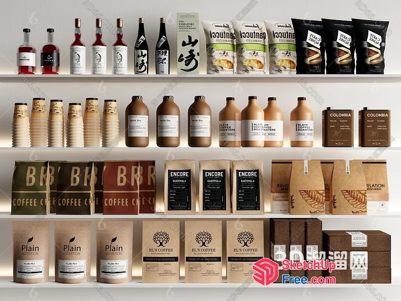 Coffee And Beverage Store Collection 3D SketchUp File