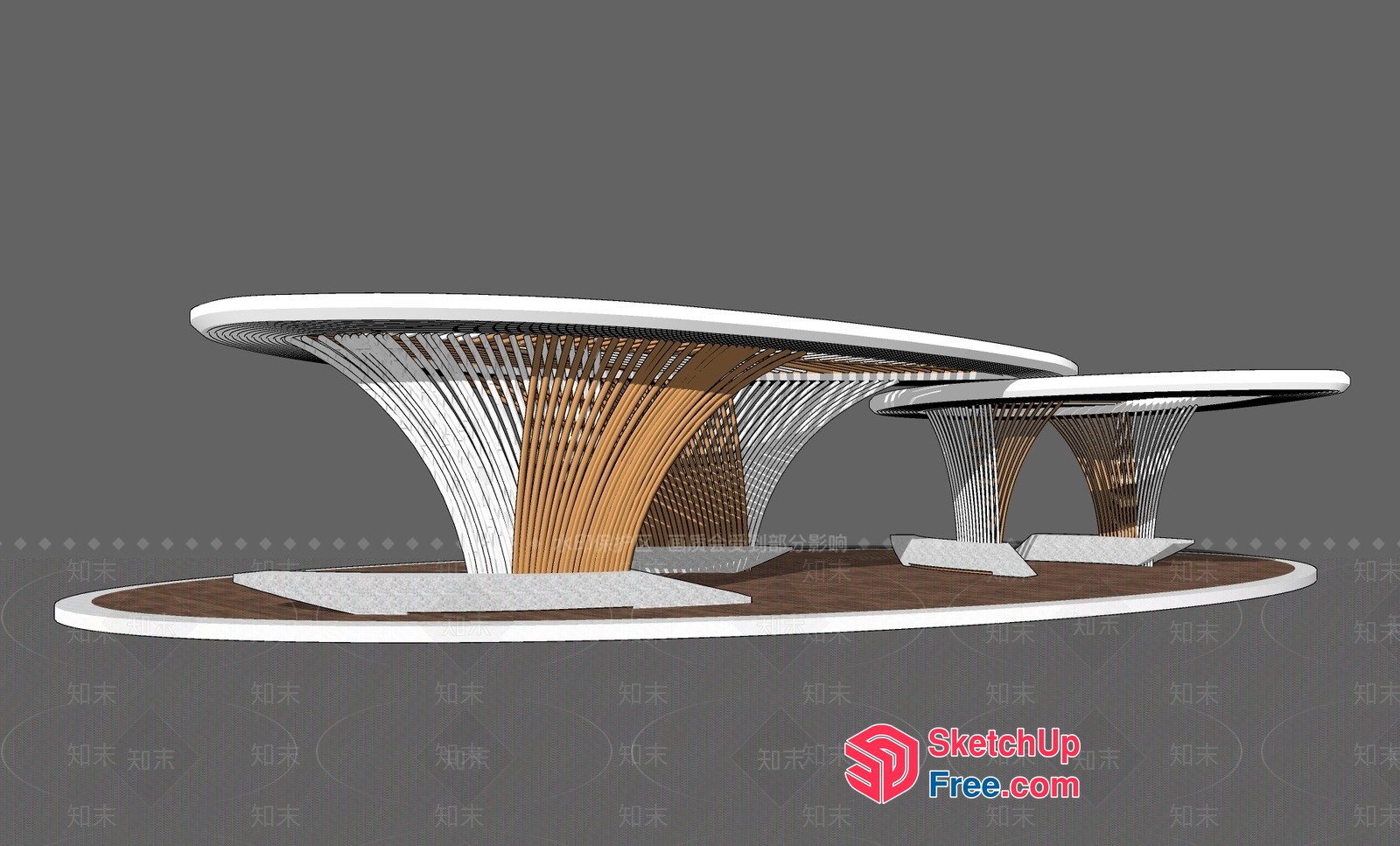 Contemporary Mushroom-Shaped Decorative Furniture 3D SketchUp File