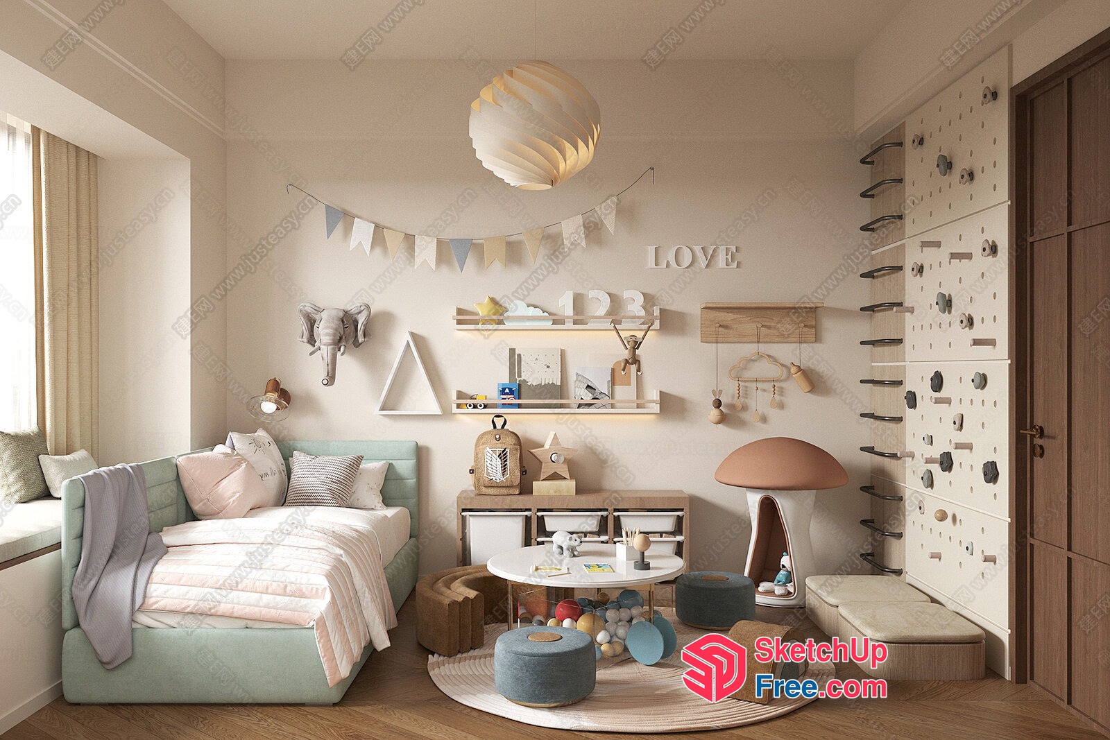 Elegant And Modern Children'S Bedroom 3D SketchUp File