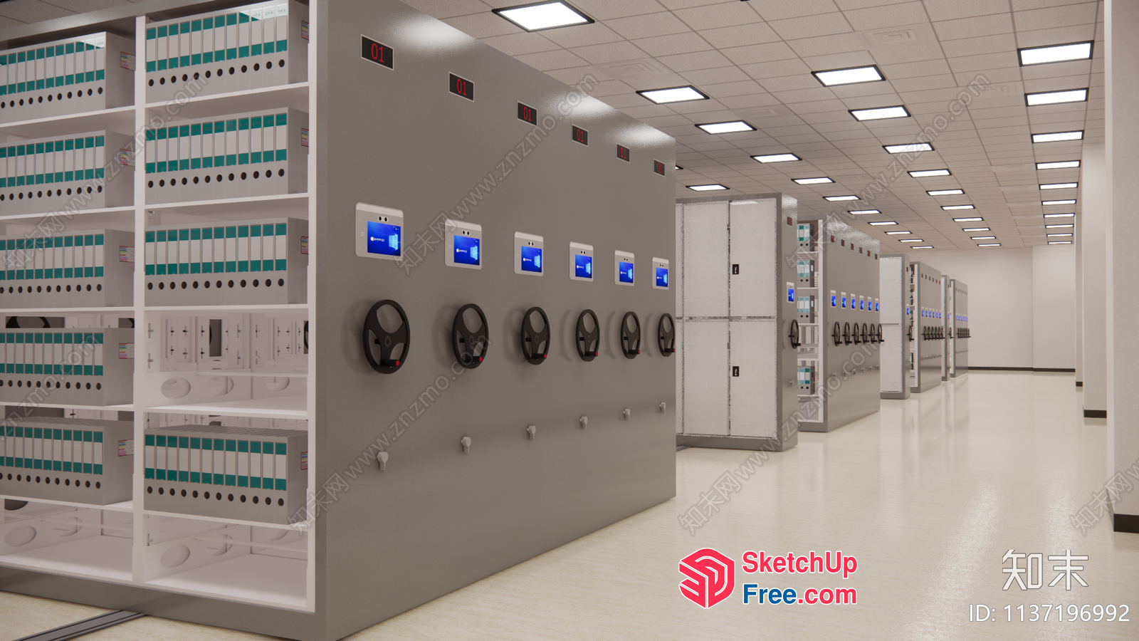 Industrial Interior With Electrical Panels And Digital Displays 3D SketchUp File