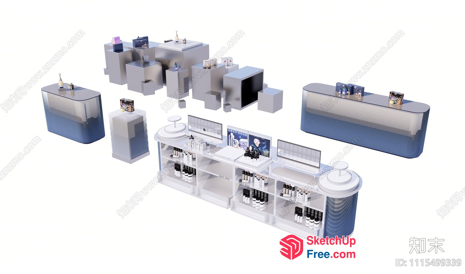 3D Office Interior Model With Multiple Desks And Computer Monitors 3D SketchUp File