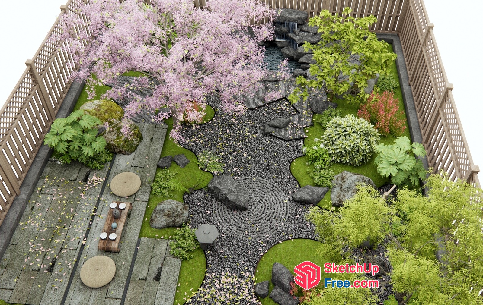 Serene Japanese Garden Oasis 3D SketchUp File