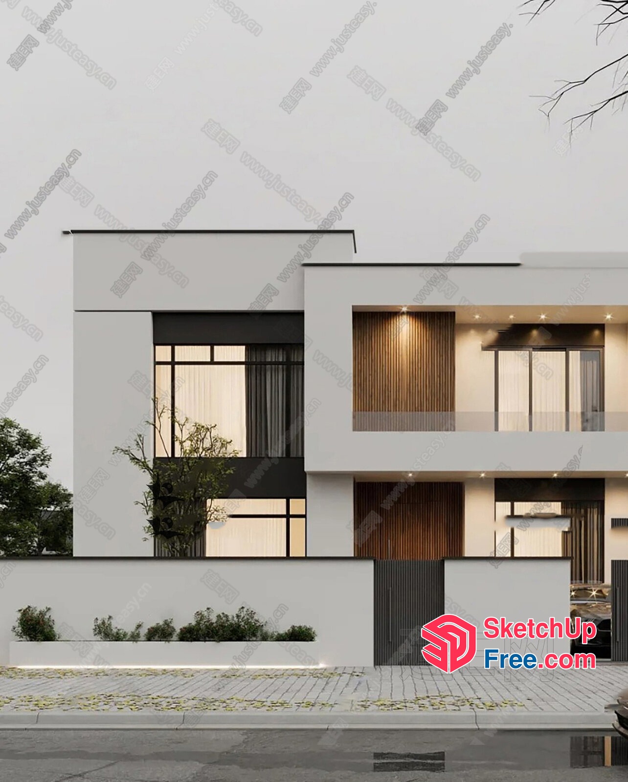 Modern Minimalist Exterior Villa Design 3D SketchUp File