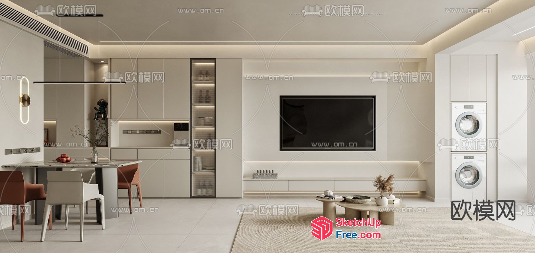 Modern Minimalist Interior Design 3D SketchUp File