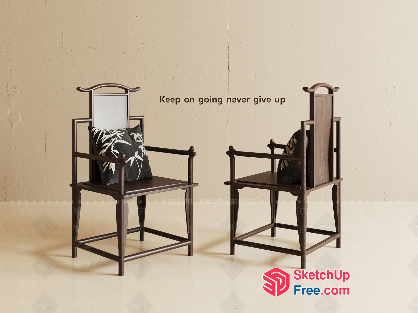 Elegant Chairs For A Classic Living Room 3D SketchUp File