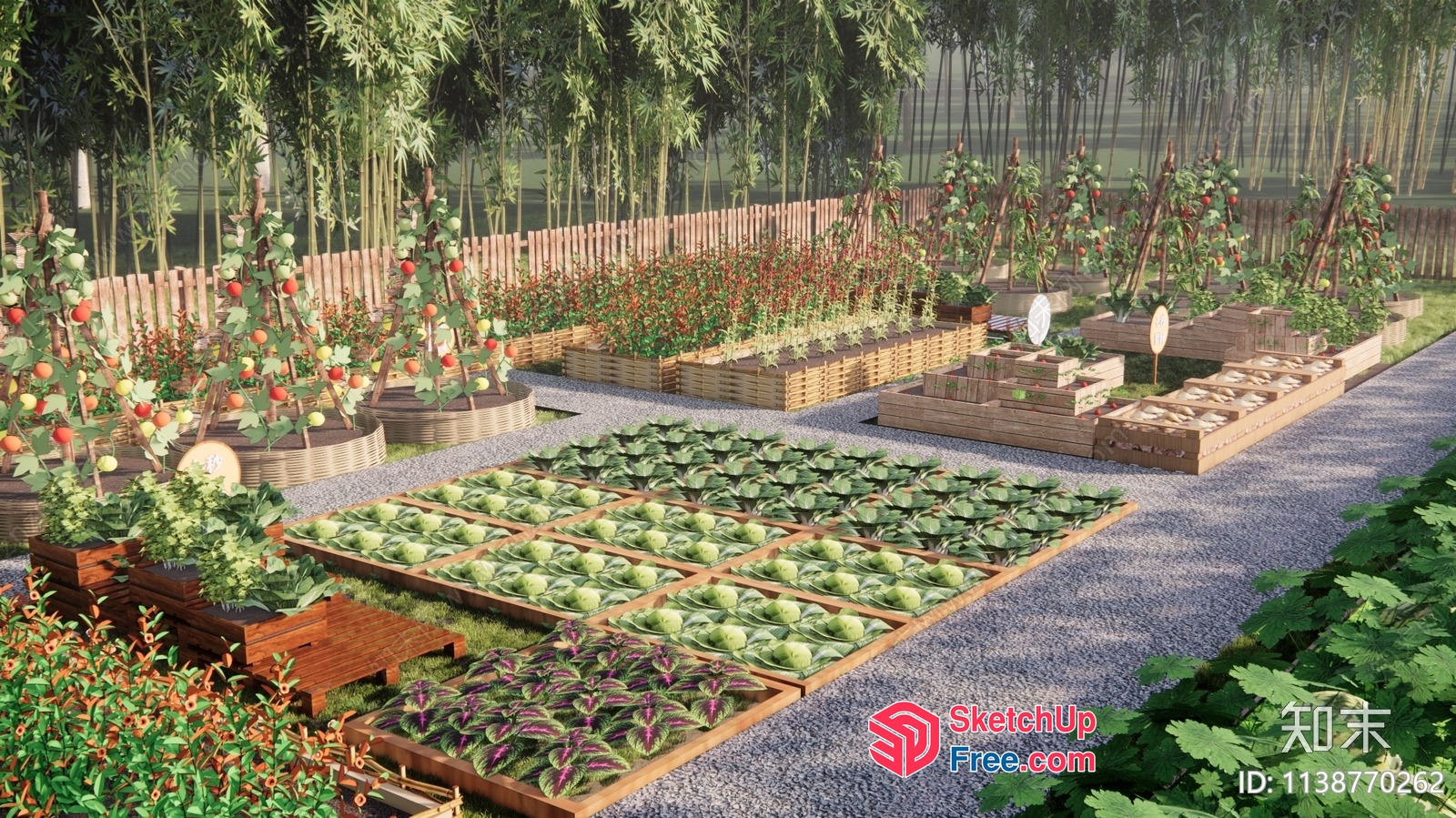 Vibrant Vegetable Garden 3D SketchUp File