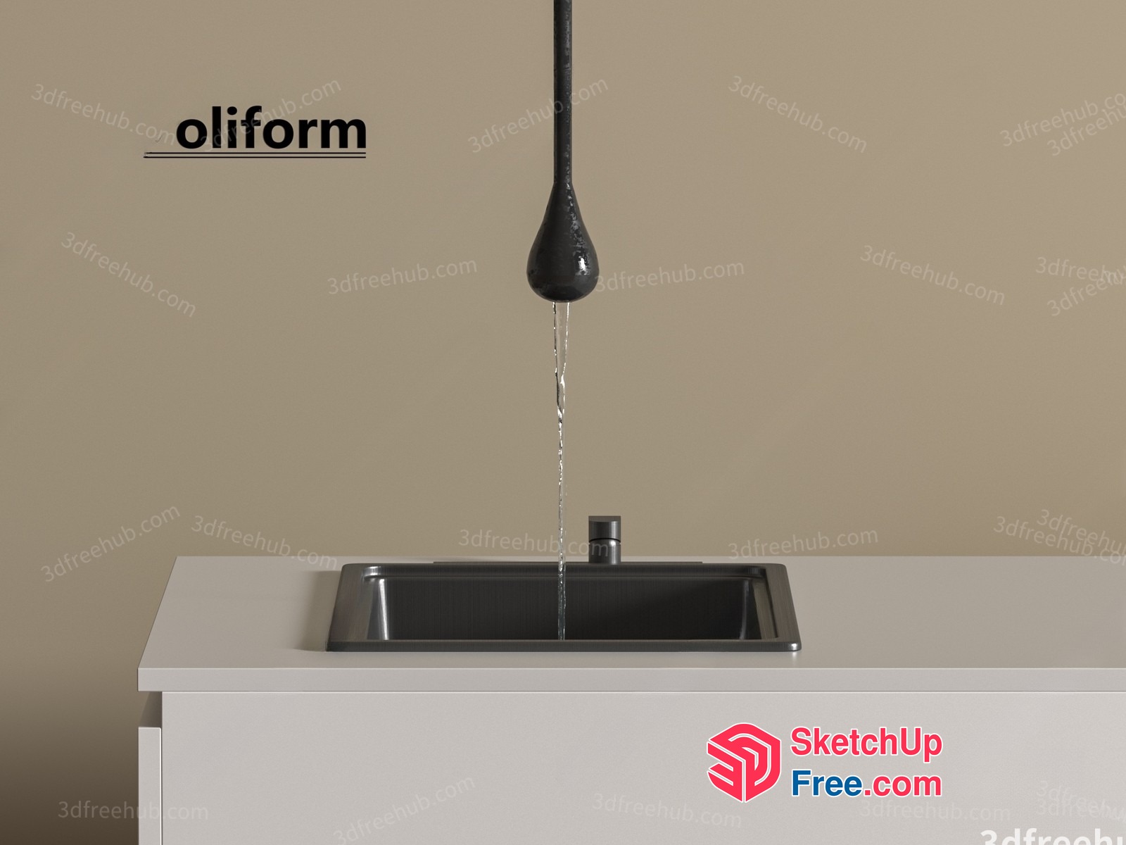 Modern Sink With Faucet 3D SketchUp File