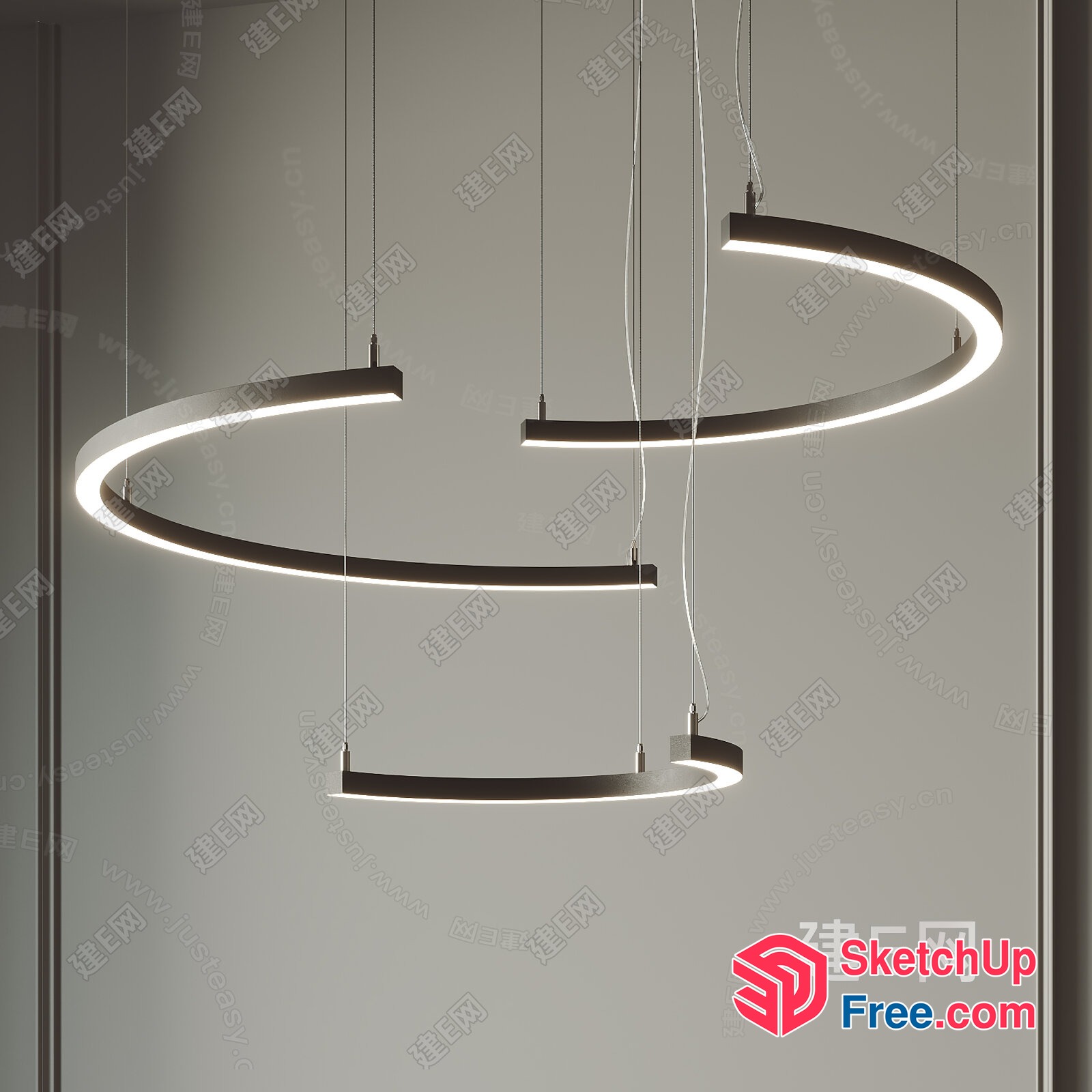 Elegant Modern Hanging Light Fixture 3D SketchUp File