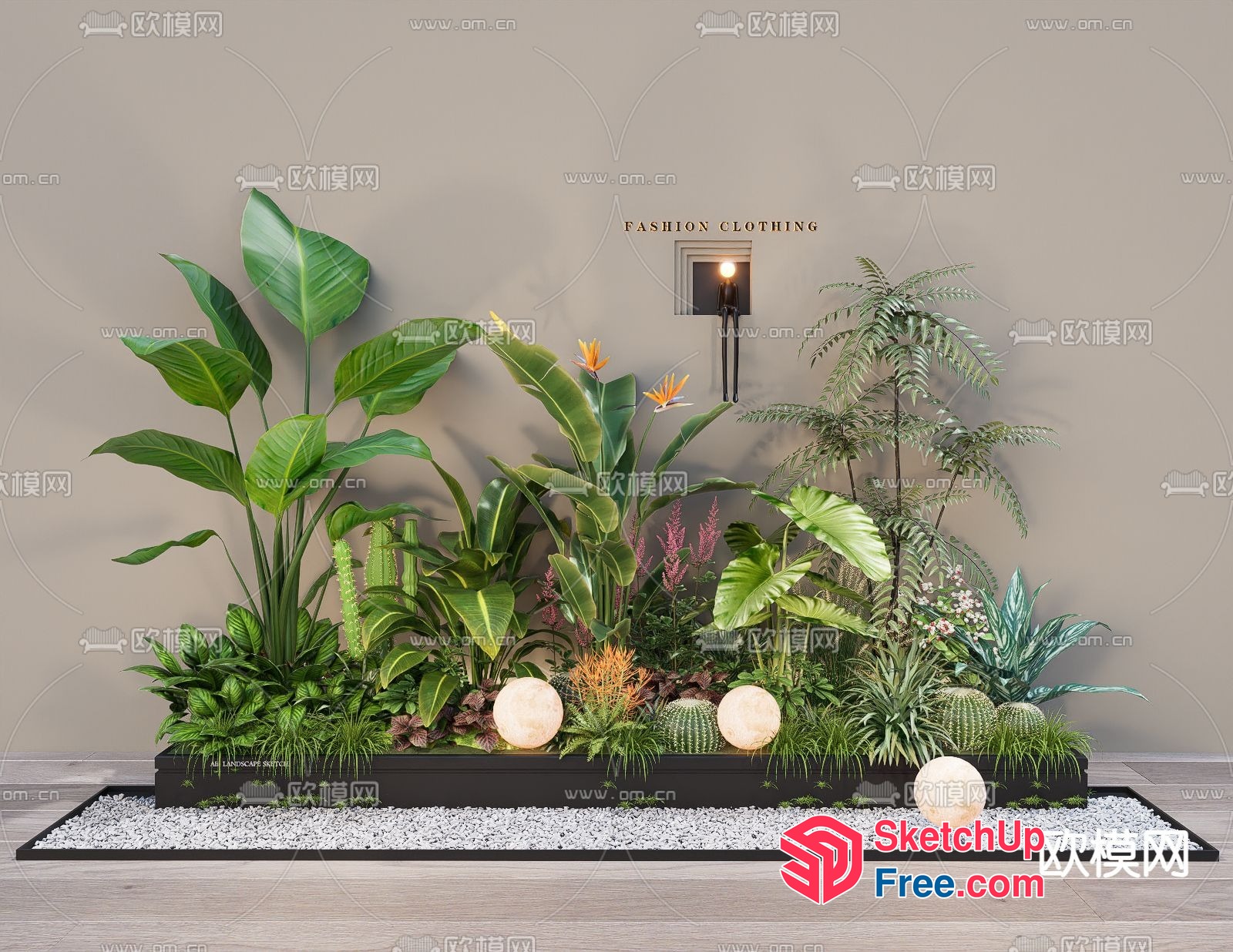 Tropical Plant Display 3D SketchUp File