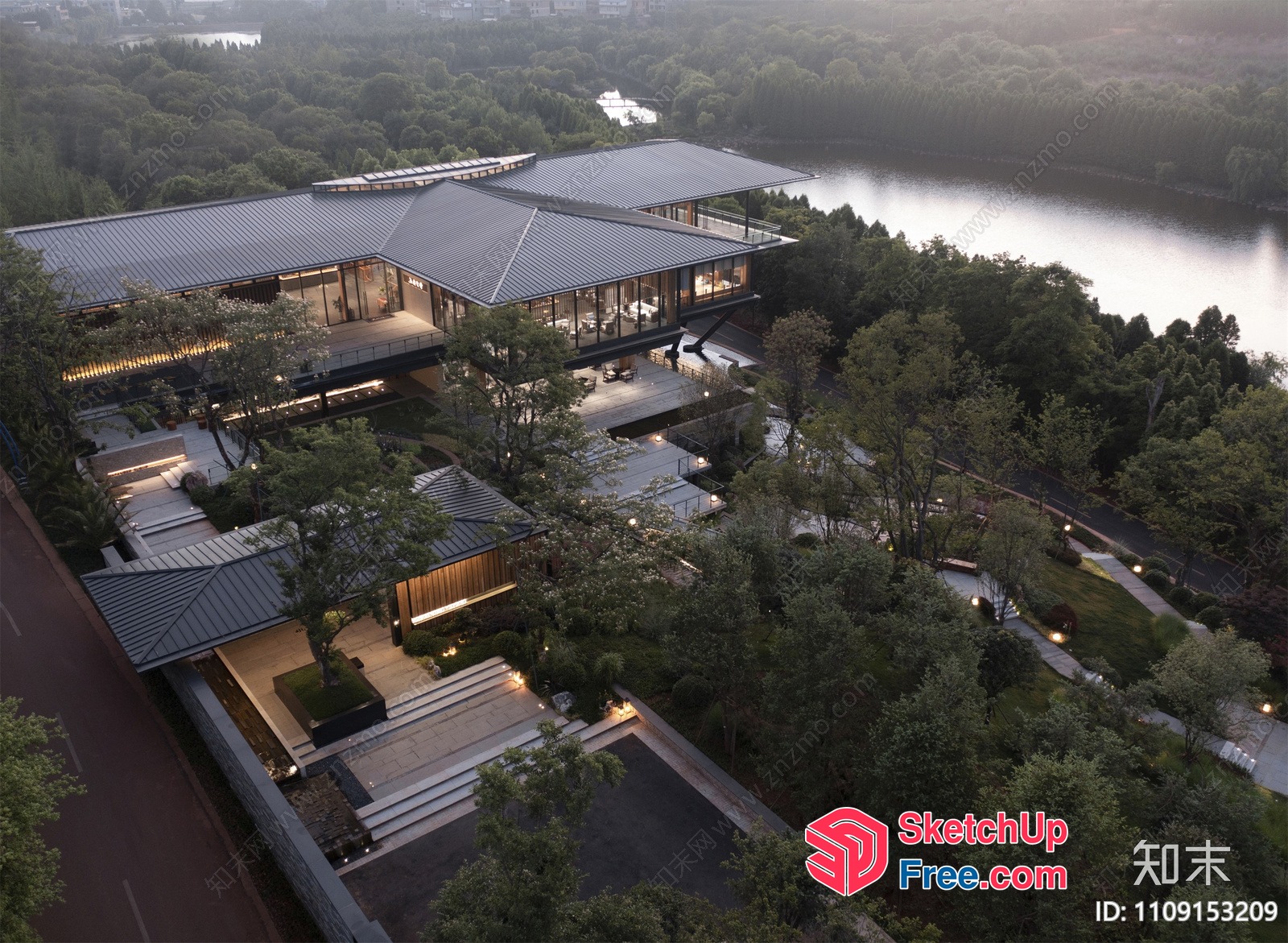 Luxurious Modern Villa By The Lake 3D SketchUp File