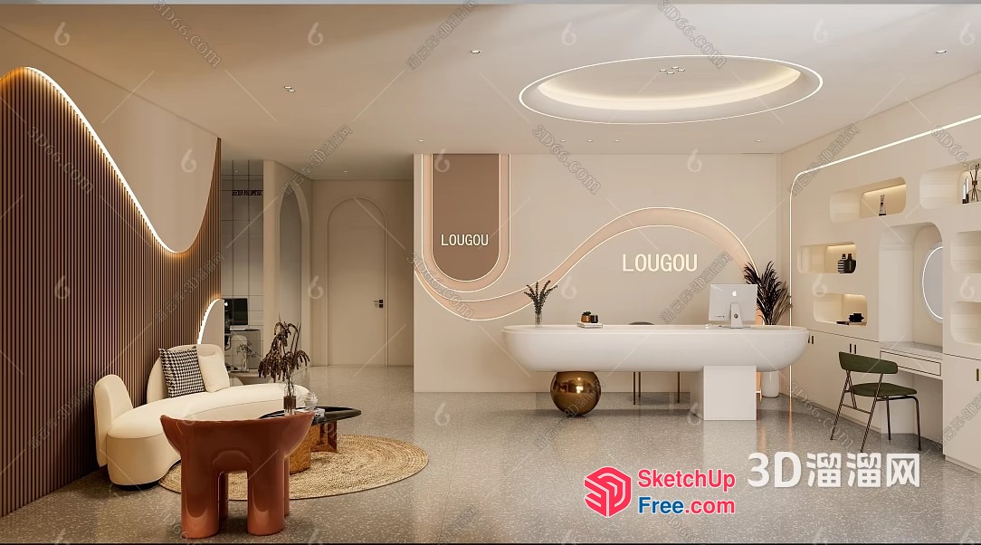 Modern And Elegant Reception Area With Minimalist Decor 3D SketchUp File