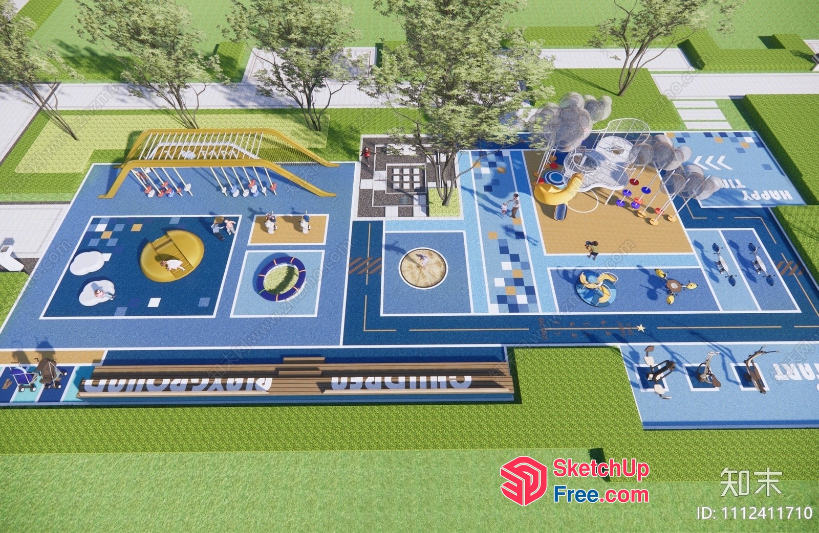 Vibrant Playground With Unique Design Elements 3D SketchUp File