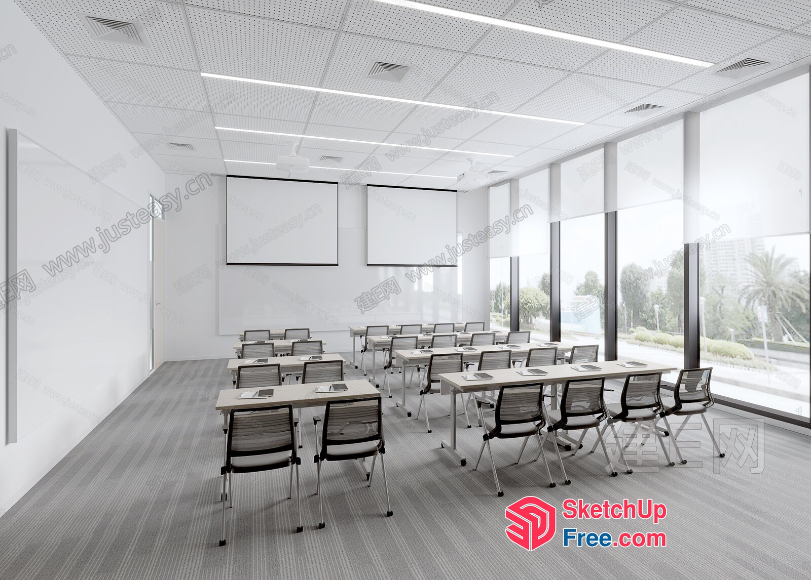 Modern Minimalist Conference Room Interior 3D SketchUp File