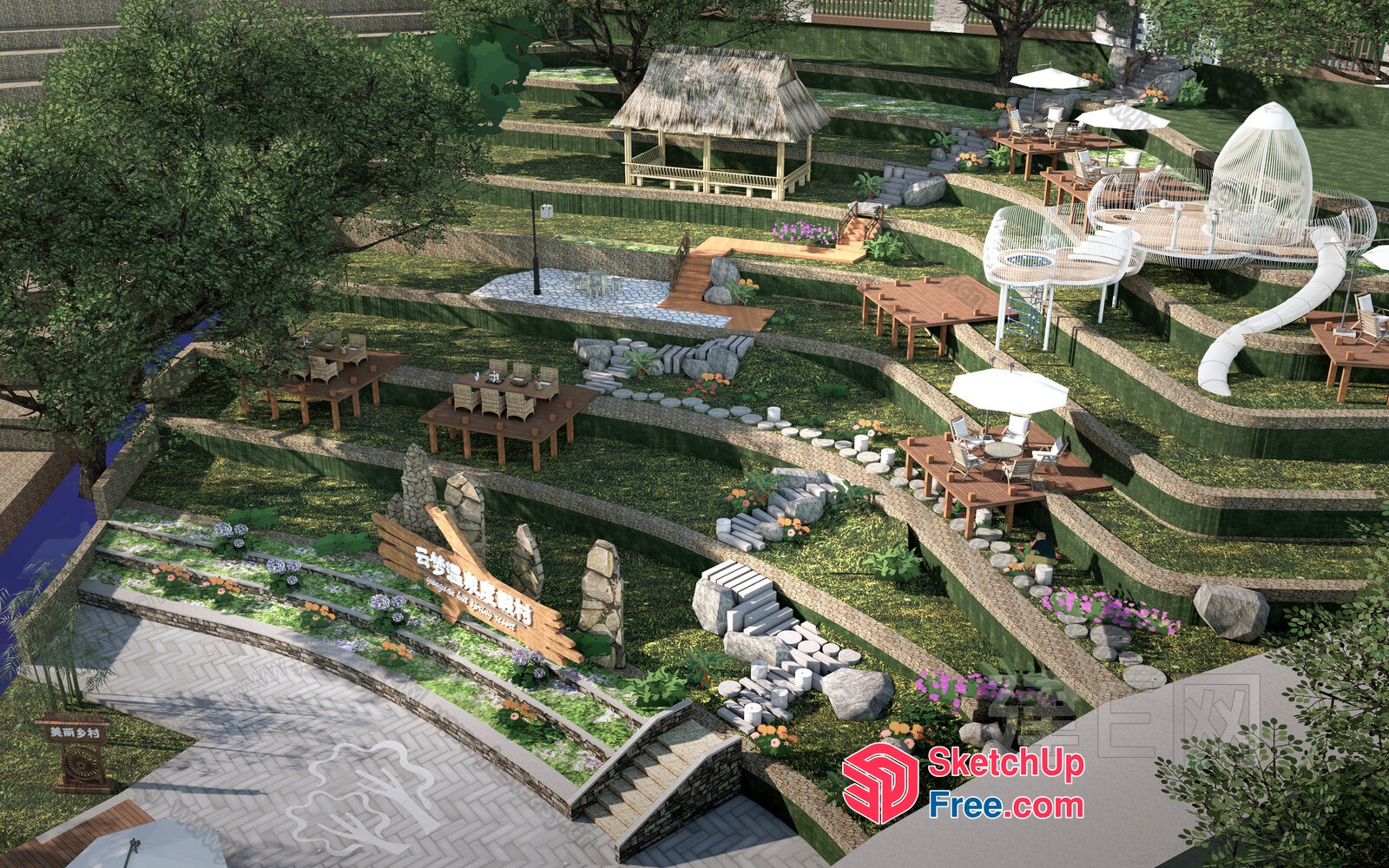 Serene Outdoor Oasis 3D SketchUp File