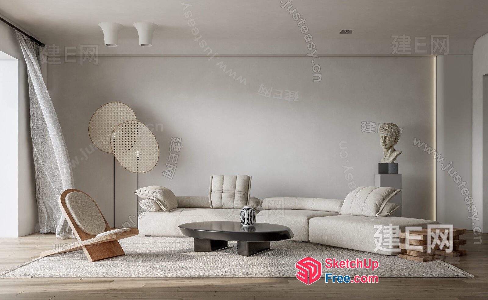Elegant Modern Living Room Design 3D SketchUp File