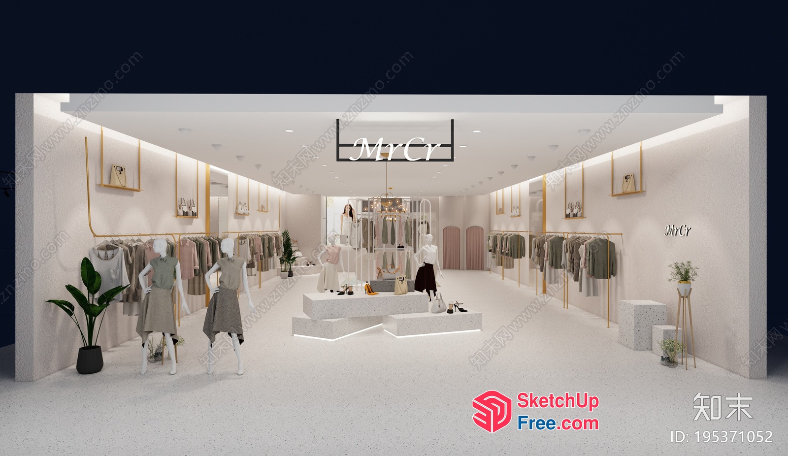 Minimalist Fashion Store Interior 3D SketchUp File