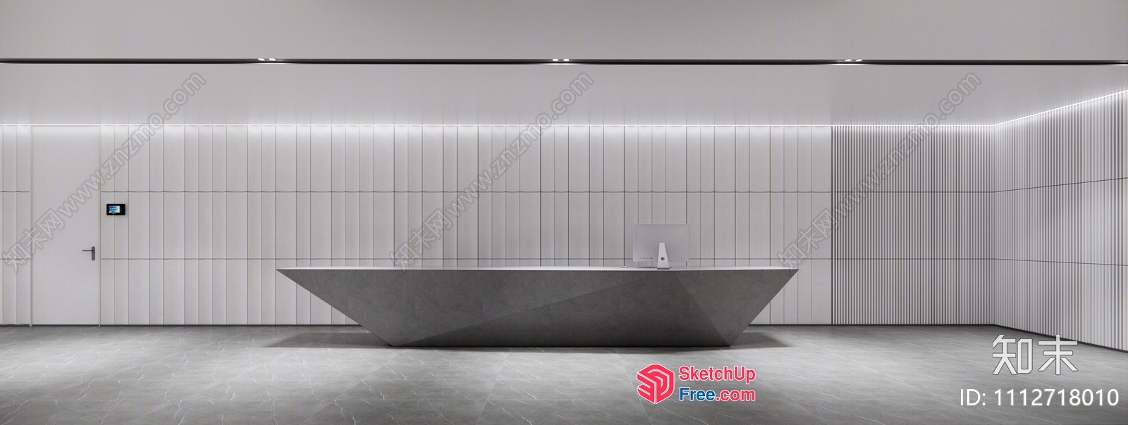 Modern Minimalist Office Interior 3D SketchUp File