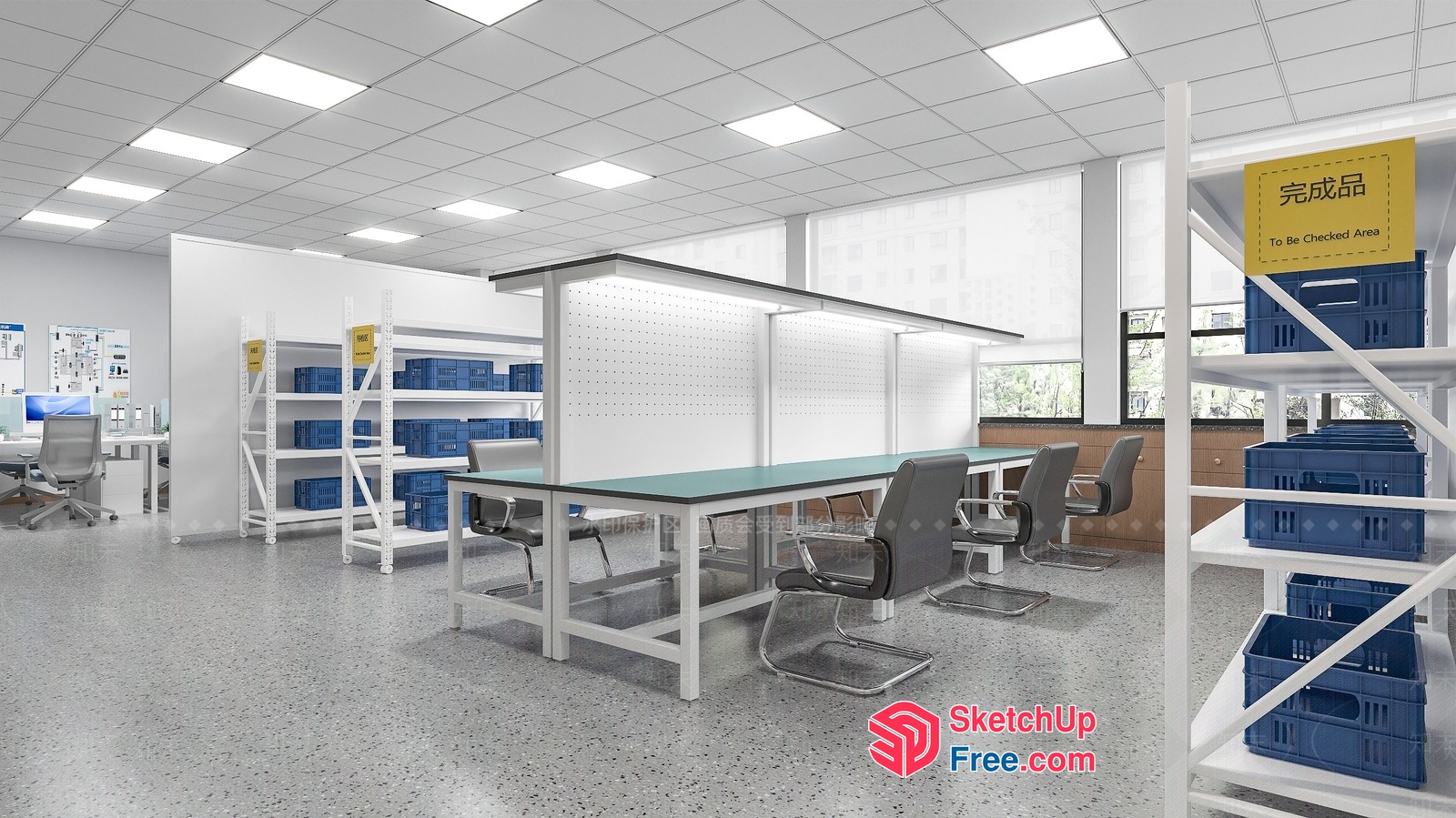 Modern Office Space With Minimalist Decor 3D SketchUp File