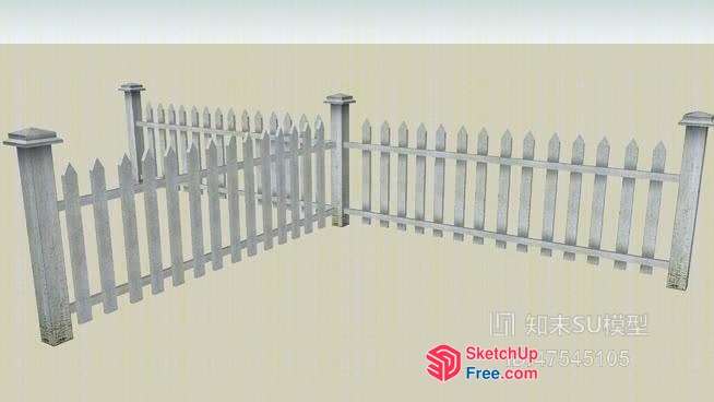 Decorative Picket Fence 3D SketchUp File