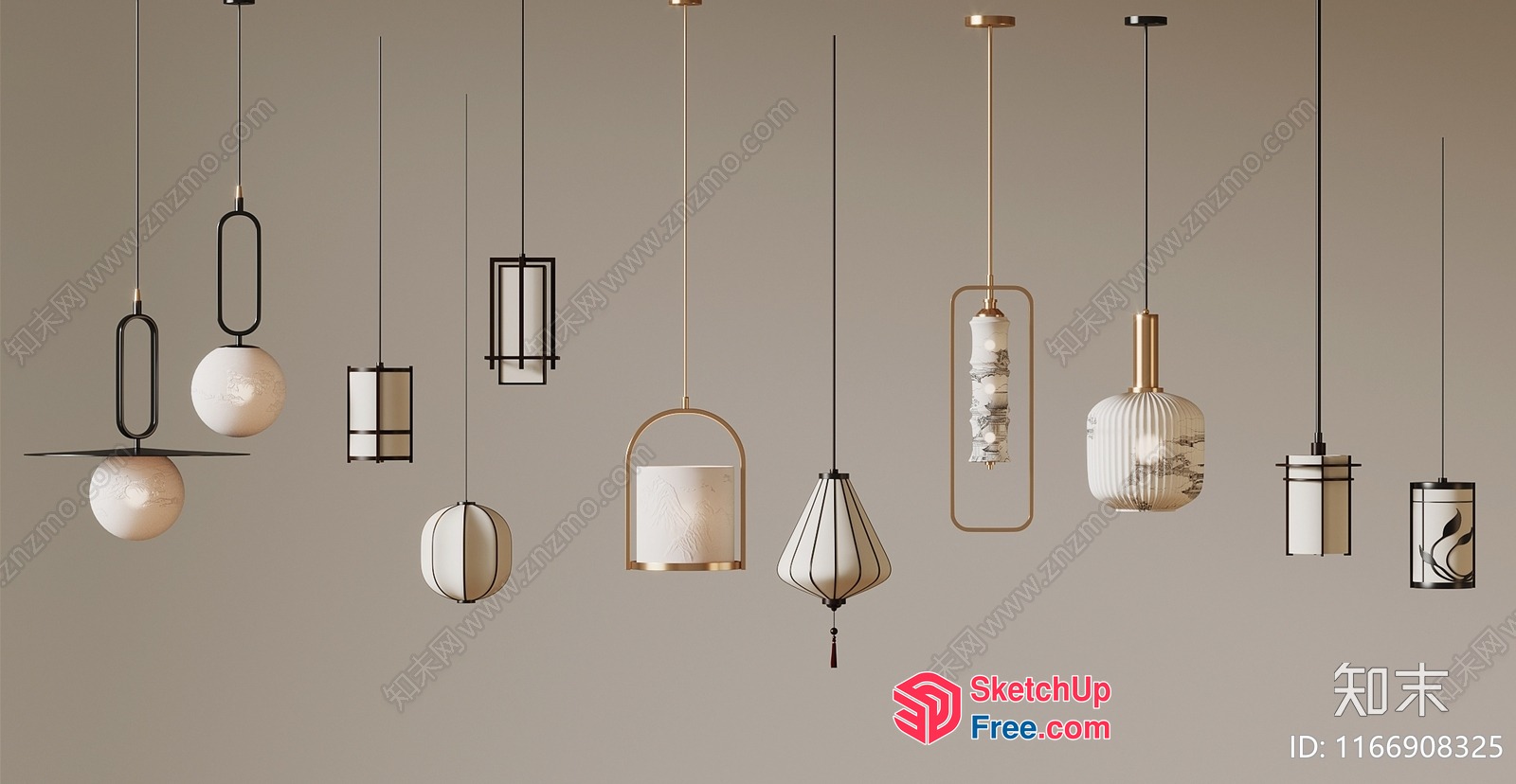 Elegant Modern Hanging Lamps 3D SketchUp File