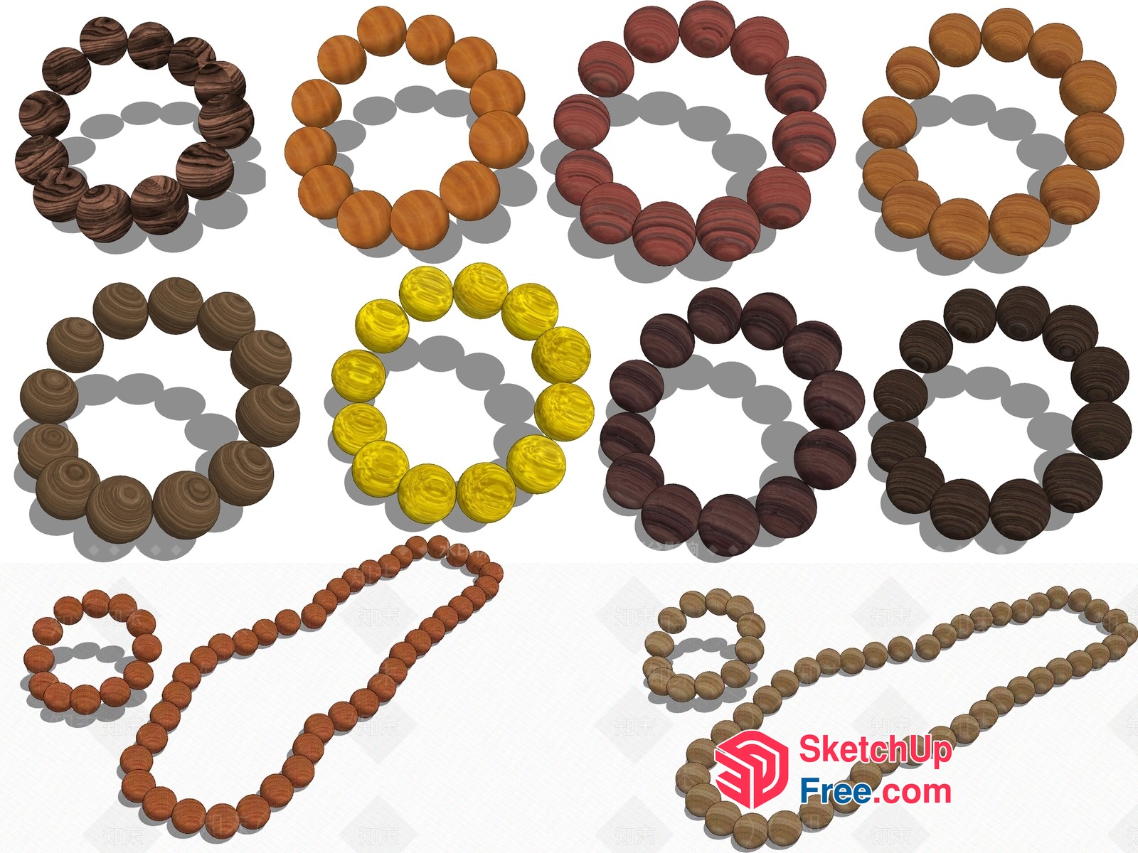 3D Beaded Jewelry Designs In Various Styles 3D SketchUp File