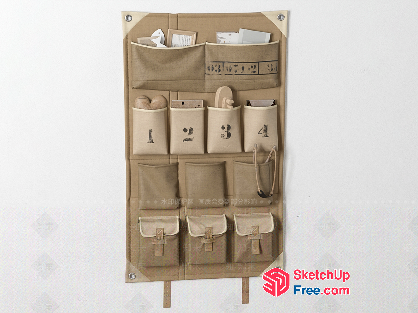 Wall-Mounted Storage Organizer For Clutter-Free Space 3D SketchUp File